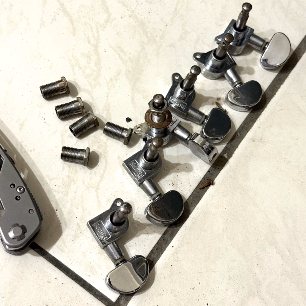 吉他維修 弦鈕更換 拆舊弦鈕